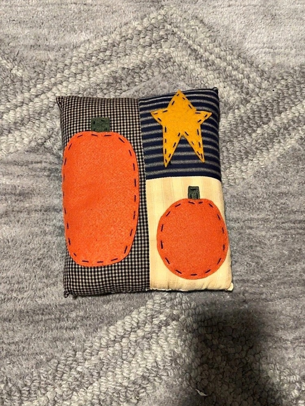 Pumpkin Patch Fall Appliqué Fabric Pillow
